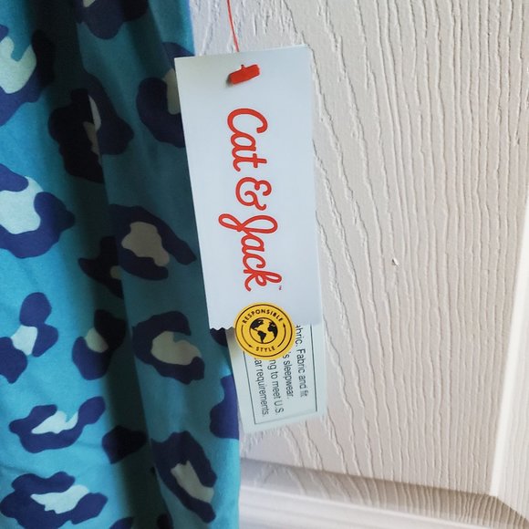 NWT Cat & Jack Large Girls Leopard/Cheetah Blue Un - Picture 4 of 7